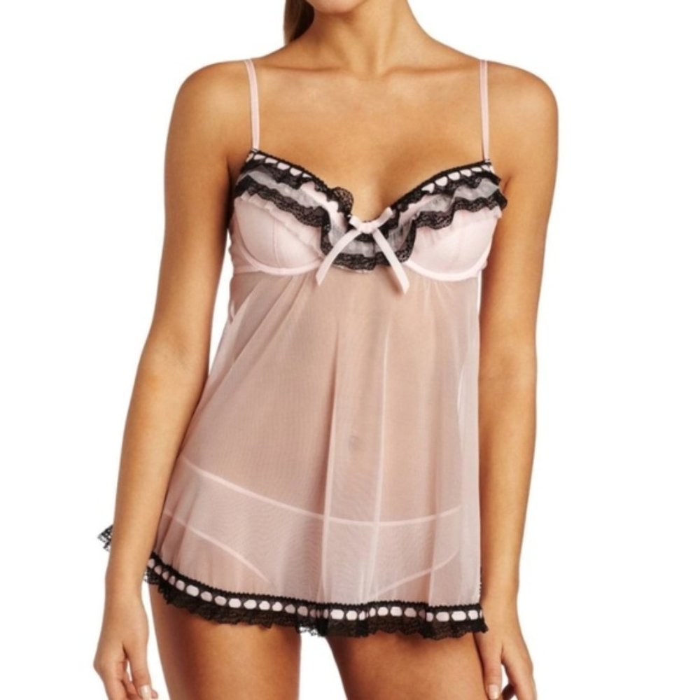 NWT Jezebel Ruffles Babydoll Lingerie set